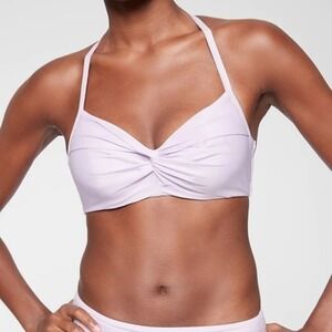 Athleta Twist‎ Up Bikini Top Lavender 36B C Adjustable Straps Vacation Beach